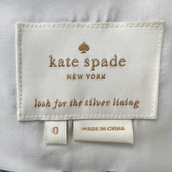 Kate Spade Joss Cloud Print Zip Front Dress Size 0 - Picture 7 of 14